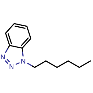 Chemical structure of 1-Hexyl-1H-benzotriazole , CAS 883-57-8, AChemBlock AD259809