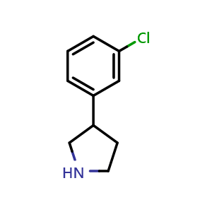 Chemical structure of 3-(3-Chlorophenyl)pyrrolidine , CAS 914299-59-5, AChemBlock AD259858