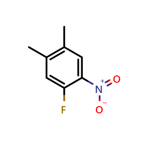 Chemical structure of 1-Fluoro-4,5-dimethyl-2-nitrobenzene , CAS 915944-24-0, AChemBlock AD259865