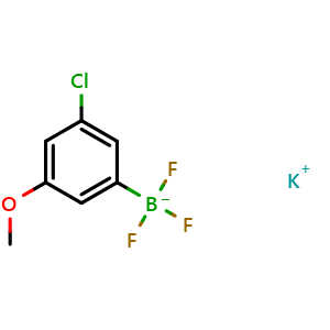 Chemical structure of Potassium (3-chloro-5-methoxyphenyl)trifluoroborate , CAS 929626-23-3, AChemBlock AD259884