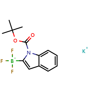 Chemical structure of Potassium 1-Boc-indole-2-trifluoroborate , CAS 937810-18-9, AChemBlock AD259905