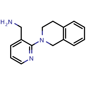 Chemical structure of {2-[3,4-Dihydro-2(1H)-isoquinolinyl]-3-pyridinyl}methanamine , CAS 954257-49-9, AChemBlock AD259917