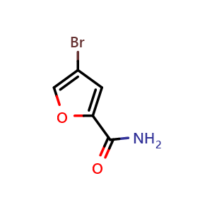 Chemical structure of 4-Bromofuran-2-carboxamide , CAS 957345-95-8, AChemBlock AD259926