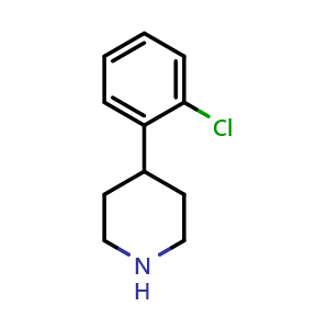 Chemical structure of 4-(2-Chlorophenyl)piperidine , CAS 100129-35-9, AChemBlock AD259941