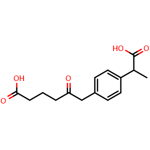Chemical structure of 6-(4-(1-Carboxyethyl)phenyl)-5-oxohexanoic acid , CAS 1091621-61-2, AChemBlock AD259954