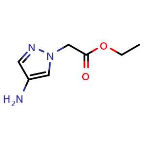 Chemical structure of Ethyl 2-(4-amino-1H-pyrazol-1-yl)acetate , CAS 1152841-53-6, AChemBlock AD259961