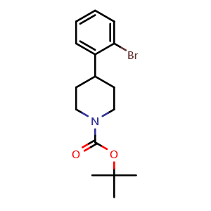 Chemical structure of N-Boc-4-(2-bromophenyl)piperidine , CAS 1198283-93-0, AChemBlock AD259972