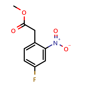 Chemical structure of Methyl 2-(4-fluoro-2-nitrophenyl)acetate , CAS 147124-38-7, AChemBlock AD260016