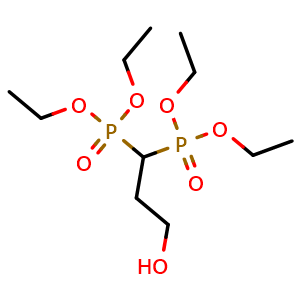 Chemical structure of Tetraethyl (3-hydroxypropylidene)bisphosphonate , CAS 151671-10-2, AChemBlock AD260019