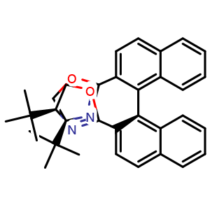 Chemical structure of (S)-2,2'-Bis((S)-4-(tert-butyl)-4,5-dihydrooxazol-2-yl)-1,1'-binaphthalene , CAS 155343-03-6, AChemBlock AD260022
