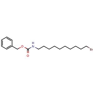 Chemical structure of O-Benzyl-N-(10-bromodecyl) carbamate , CAS 1555589-26-8, AChemBlock AD260025