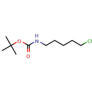 Chemical structure of tert-Butyl (5-chloropentyl)carbamate , CAS 1697323-89-9, AChemBlock AD260042