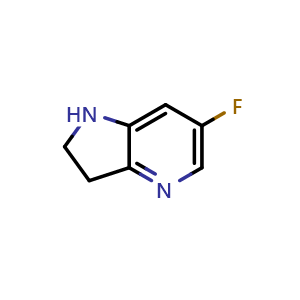 Chemical structure of 6-Fluoro-2,3-dihydro-4-azaindole , CAS 1783356-53-5, AChemBlock AD260049