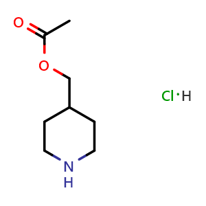 Chemical structure of Piperidin-4-ylmethyl acetate hydrochloride , CAS 184042-50-0, AChemBlock AD260057