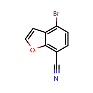 Chemical structure of 4-Bromobenzofuran-7-carbonitrile , CAS 2092724-36-0, AChemBlock AD260084