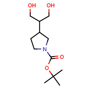 Chemical structure of 2-(1-Boc-3-pyrrolidinyl)propane-1,3-diol , CAS 2167282-78-0, AChemBlock AD260093
