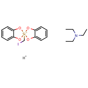 Chemical structure of Hydrogen 2-(iodomethyl)-2,2-spirobi[[1,3,2]benzodioxasilol]-2-uide triethylamine , CAS 2230030-49-4, AChemBlock AD260101