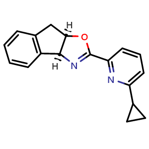 Chemical structure of (3aS,8aR)-2-(6-Cyclopropylpyridin-2-yl)-3a,8a-dihydro-8H-indeno[1,2-d]oxazole , CAS 2417767-35-0, AChemBlock AD260126
