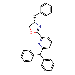 Chemical structure of (S)-2-(6-Benzhydrylpyridin-2-yl)-4-benzyl-4,5-dihydrooxazole , CAS 2640520-03-0, AChemBlock AD260141