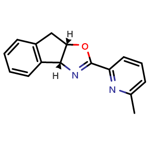 Chemical structure of (3aR,8aS)-2-(6-Methylpyridin-2-yl)-8,8a-dihydro-3aH-indeno[1,2-d]oxazole , CAS 2757082-99-6, AChemBlock AD260159