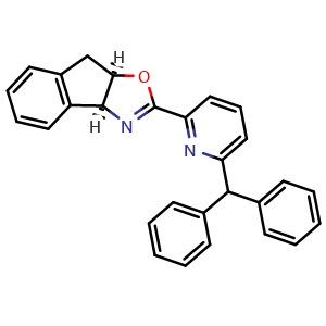 Chemical structure of (3aS,8aR)-2-(6-Benzhydrylpyridin-2-yl)-3a,8a-dihydro-8H-indeno[1,2-d]oxazole , CAS 2757083-52-4, AChemBlock AD260162