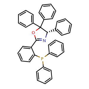 Chemical structure of (S)-2-(2-(Diphenylphosphanyl)phenyl)-4,5,5-triphenyl-4,5-dihydrooxazole , CAS 2828432-25-1, AChemBlock AD260188