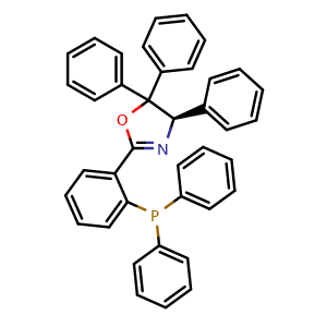 Chemical structure of (R)-2-(2-(Diphenylphosphanyl)phenyl)-4,5,5-triphenyl-4,5-dihydrooxazole , CAS 2828432-26-2, AChemBlock AD260189