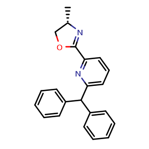 Chemical structure of (S)-2-(6-Benzhydrylpyridin-2-yl)-4-methyl-4,5-dihydrooxazole , CAS 2828438-68-0, AChemBlock AD260211