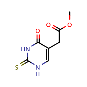 Chemical structure of 5-Methoxycarbonylmethyl 2-thiouracil , CAS 29571-40-2, AChemBlock AD260231