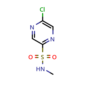 Chemical structure of 5-Chloro-N-methylpyrazine-2-sulfonamide , CAS 3025800-41-0, AChemBlock AD260233