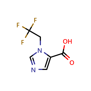Chemical structure of 1-(2,2,2-Trifluoroethyl)-1H-imidazole-5-carboxylic Acid , CAS 328569-22-8, AChemBlock AD260235