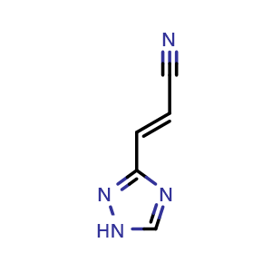 Chemical structure of 3-(4H-1,2,4-Triazol-3-yl)acrylonitrile , CAS 40971-96-8, AChemBlock AD260242