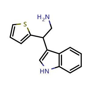Chemical structure of 2-(3-Indolyl)-2-(2-thienyl)ethanamine , CAS 51626-50-7, AChemBlock AD260255