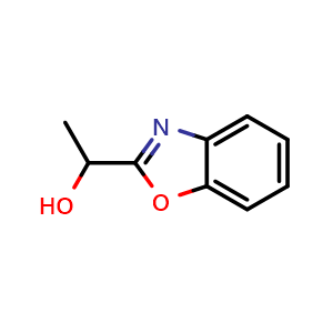 Chemical structure of 1-(2-Benzoxazolyl)ethanol , CAS 61533-67-3, AChemBlock AD260270