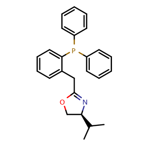 Chemical structure of (S)-2-(2-(Diphenylphosphino)benzyl)-4-isopropyl-4,5-dihydrooxazole , CAS 761402-25-9, AChemBlock AD260282