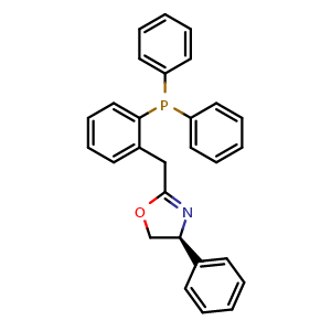 Chemical structure of (S)-2-(2-(Diphenylphosphino)benzyl)-4-phenyl-4,5-dihydrooxazole , CAS 761402-27-1, AChemBlock AD260284