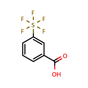 Chemical structure of 3-(Pentafluorothio)benzoic Acid , CAS 833-96-5, AChemBlock AD260288