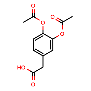 Chemical structure of 3,4-Diacetoxyphenylacetic acid , CAS 85621-43-8, AChemBlock AD260297