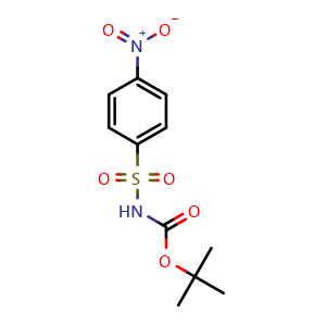Chemical structure of tert-Butyl (4-nitrophenyl)sulfonylcarbamate , CAS 895153-23-8, AChemBlock AD260311