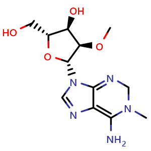 Chemical structure of 2’-O-Methyl-N1-methyladenosine , CAS 91101-00-7, AChemBlock AD260315