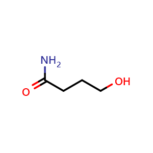 Chemical structure of 4-Hydroxybutanamide , CAS 927-60-6, AChemBlock AD260323