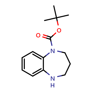 Chemical structure of tert-Butyl 2,3,4,5-tetrahydro-1H-1,5-benzodiazepine-1-carboxylate , CAS 946386-48-7, AChemBlock AD260328