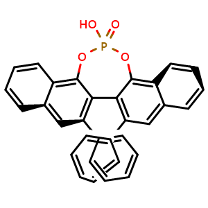 Chemical structure of (12R)-2-Hydroxy-9,10-diphenyldinaphtho[1,2-d:2',1'-f][1,3,2]dioxaphosphepine2-oxide , CAS 956610-76-7, AChemBlock AD260336
