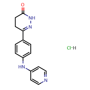 Chemical structure of 6-(4-(Pyridin-4-ylamino)phenyl)-4,5-dihydropyridazin-3(2H)-one hydrochloride , CAS 98326-33-1, AChemBlock AD260340