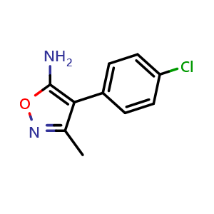 Chemical structure of 4-(4-Chlorophenyl)-3-methylisoxazol-5-ylamine , CAS 98947-25-2, AChemBlock AD260341