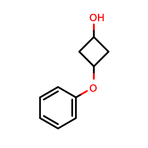 Chemical structure of 3-Phenoxycyclobutan-1-ol , CAS 1080636-49-2, AChemBlock AD260383
