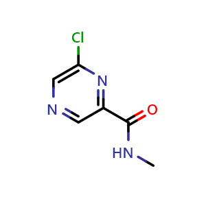Chemical structure of 6-Chloro-N-methylpyrazine-2-carboxamide , CAS 1086110-83-9, AChemBlock AD260385