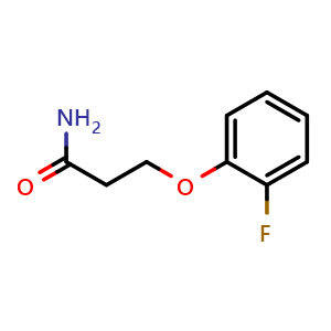 Chemical structure of 3-(2-Fluorophenoxy)propanamide , CAS 1097829-72-5, AChemBlock AD260391