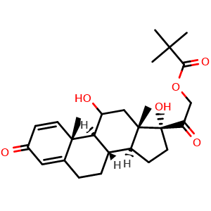 Chemical structure of Prednisolone pivalate , CAS 1107-99-9, AChemBlock AD260397