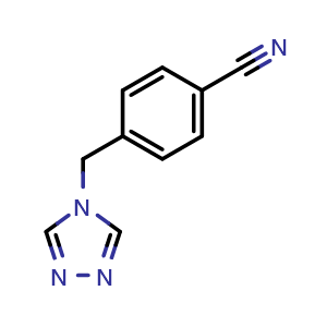Chemical structure of 4-((4H-1,2,4-Triazol-4-yl)methyl)benzonitrile , CAS 112809-27-5, AChemBlock AD260404